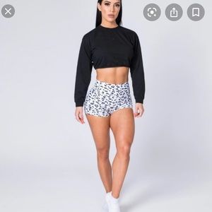 SOLD High waist snow leopard print shorts